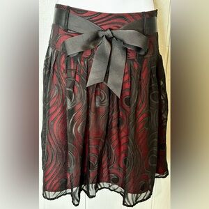 Worthington Black and Red A-Line Skirt
